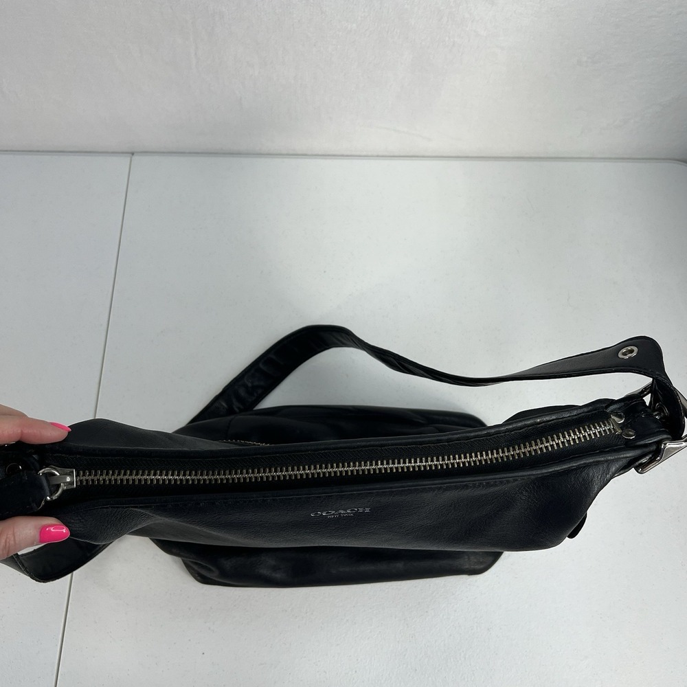Coach Medium Shoulder Bag Legacy Penny Hobo 19889 Silver Hardware‎ Black Leather - Picture 9 of 16